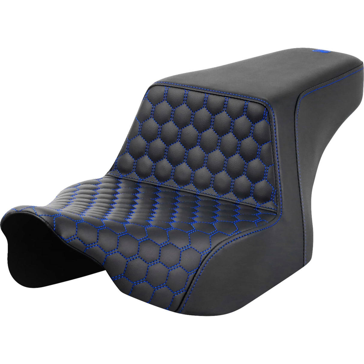 Saddlemen Honeycomb Step-Up Seat Front Honeycomb Blue Stitching - 823-07-17701 For Harley Touring 2023-2026