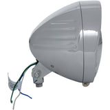 DRAG SPECIALTIES DS280033 Chrome Custom Springer-Style Headlight Assemblies Headlight with Visor 6-1/2" - Grooved