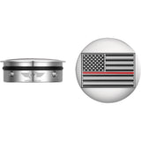 Figurati Designs Swing Arm Covers Red Line American Flag Custom Reversed - FD73-AFRL-SS For Harley Motorcycles 1980-2026