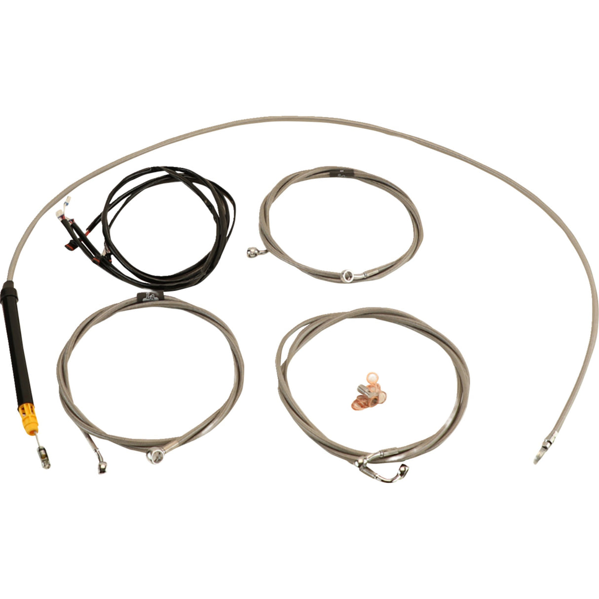LA Choppers Complete Plug-And-Play Cable Kit 12" 14" Handlebars Stainless - LA-8059KT3-13 For Harley Touring 2023-2026
