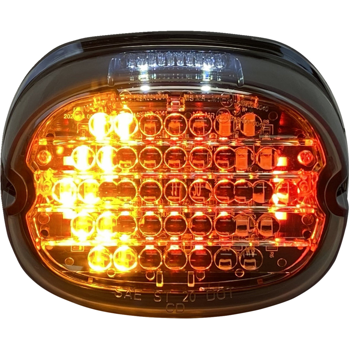 Custom Dynamics Low Profile LED Taillight With Integrated Auxiliary Turn Signals Top Window Smoked - CD-INT-TL-W-S For Harley Motorcycles 1999-2024