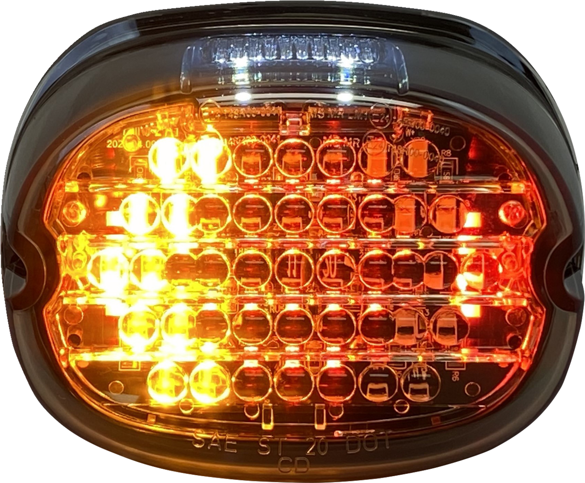 Low Profile LED Taillight with Integrated Auxiliary Turn Signals