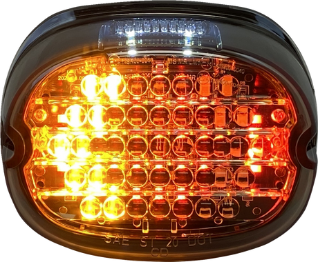 Low Profile LED Taillight with Integrated Auxiliary Turn Signals