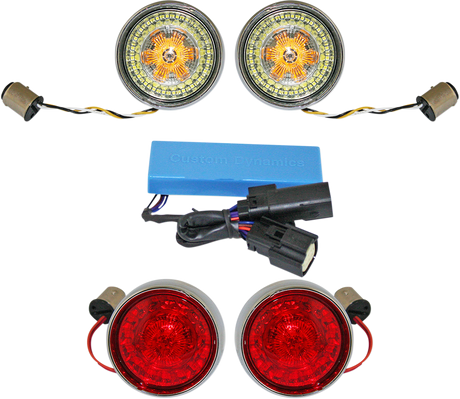 Complete Front & Rear Turn Signal Conversion Kit with Bullet Bezel Lenses