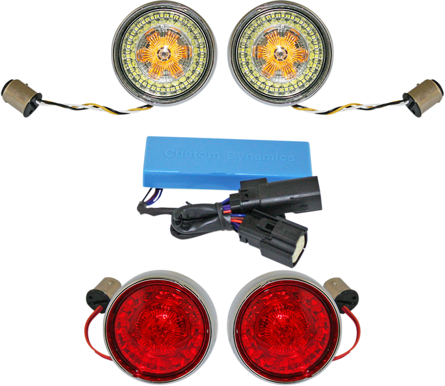 Complete Front & Rear Turn Signal Conversion Kit with Bullet Bezel Lenses