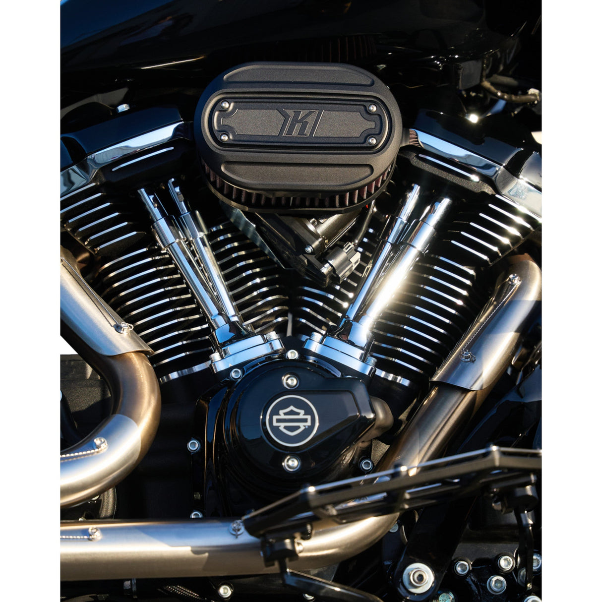Kodlin USA Oval Air Cleaner Kit Black Touring Softail - K29246 For Harley Touring 2023-2026