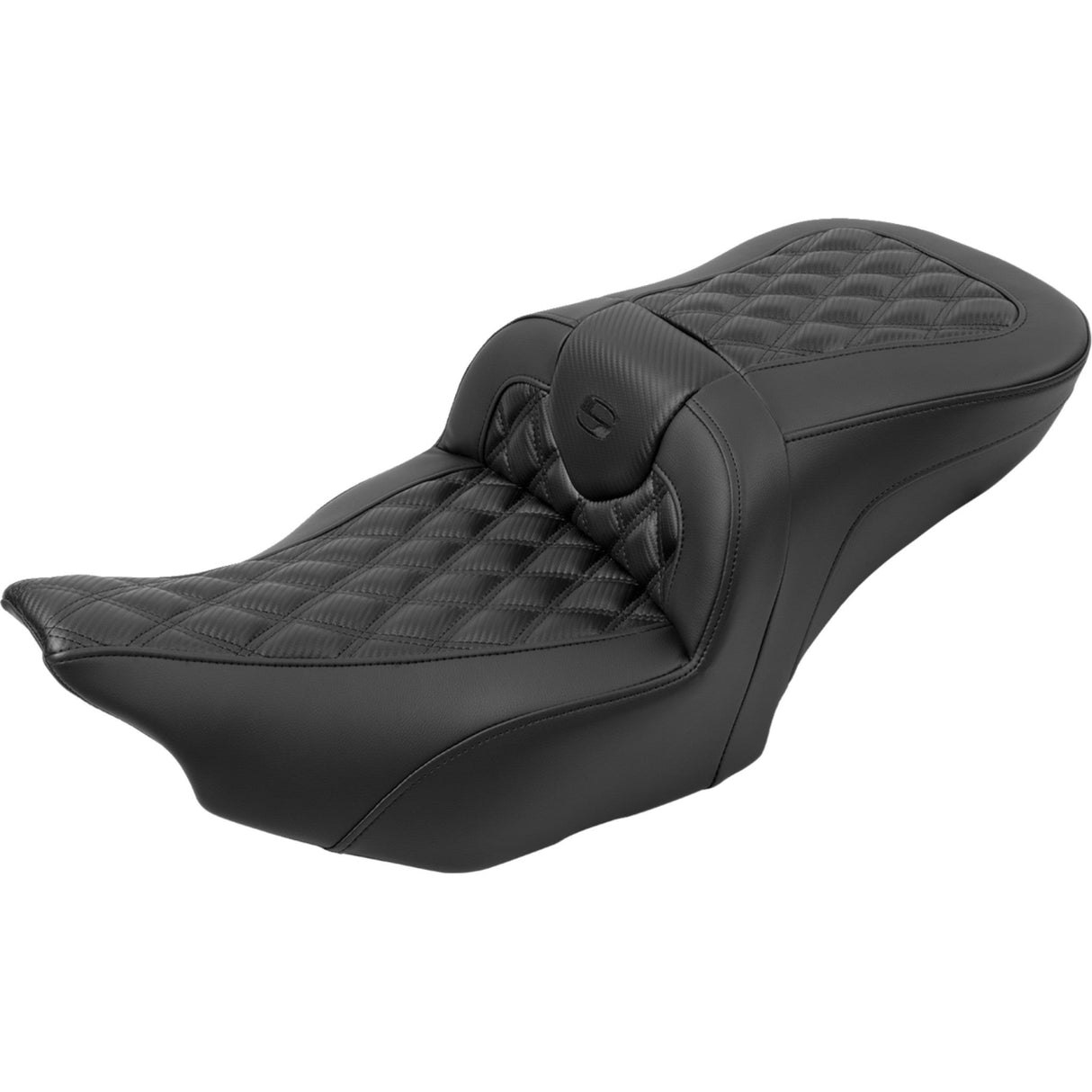 Saddlemen Roadsofa™ Lattice Stitch Seat With Backrest Carbon Fiber - 823-07-206B0 For Harley Touring 2023-2026