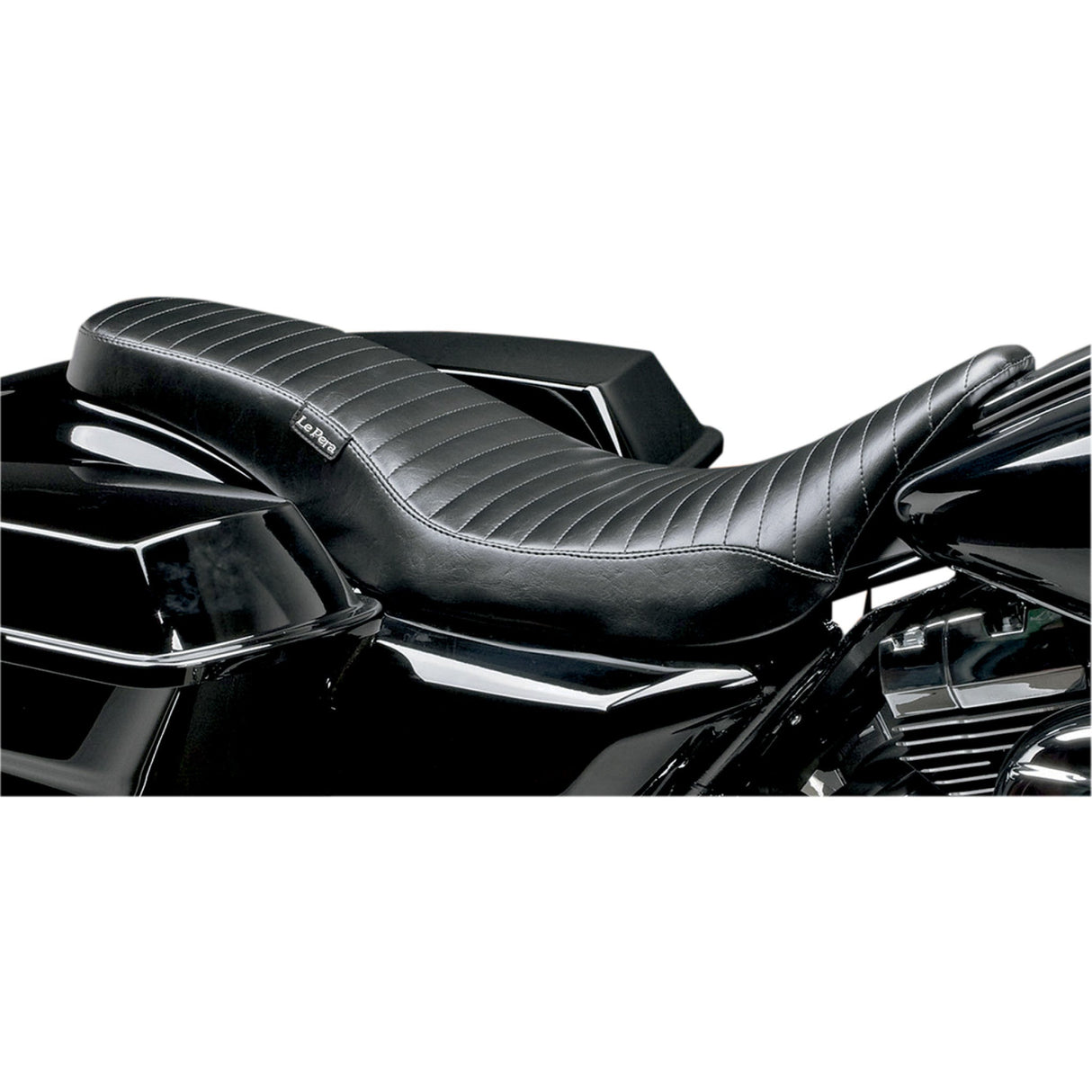 LE PERA 0801-0610 LK-079PT Cobra Full-Length Seat - Pleated - Black - FL '08-'23