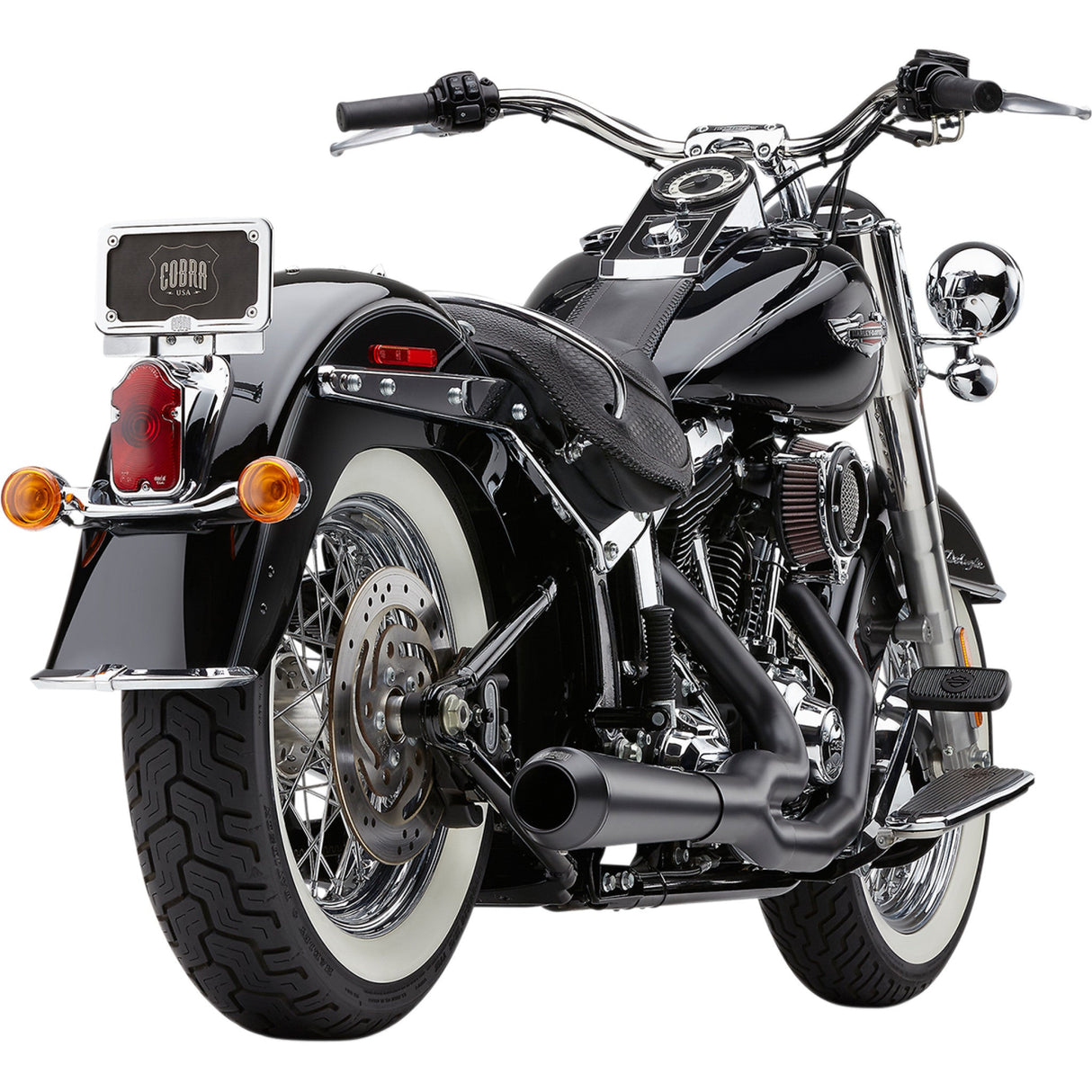 Cobra El Diablo 2-Into-1 Exhaust System - 6483B For Harley Softail 2012-2017