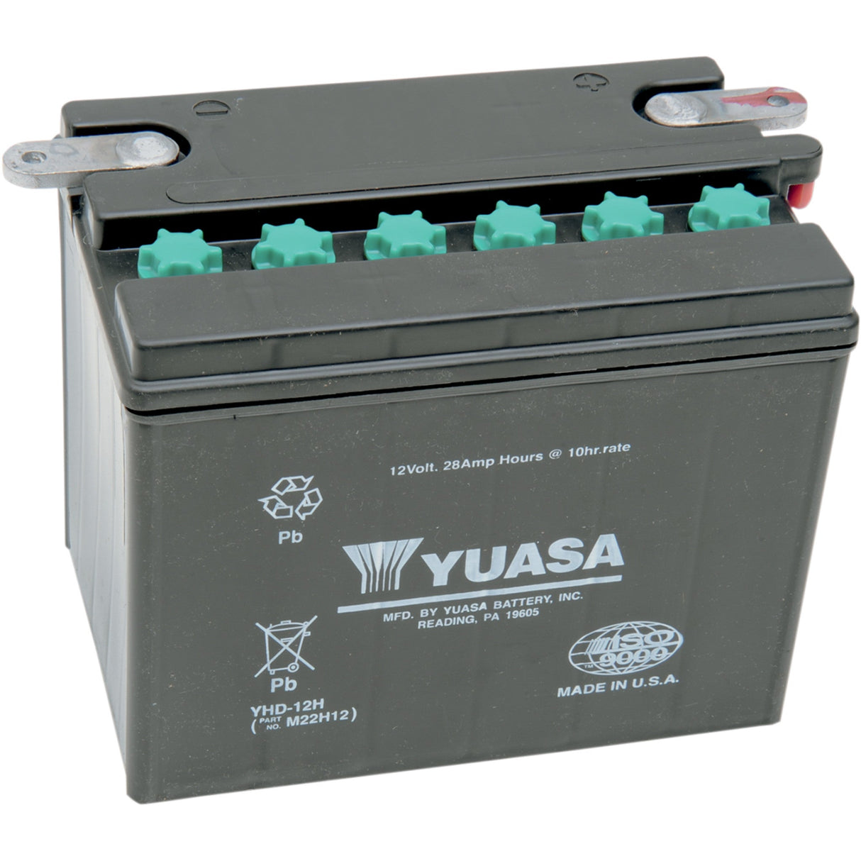 Yuasa Conventional Battery — 12 V - YUAM22H12TWN For Harley Electra Glide / Touring / Sportster 1965-1984