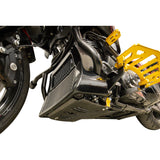Thrashin Supply CO. Carbon Fiber Skid Plate Gloss With Gold Brackets - TSC-3034-5 For Harley Touring 2023-2026