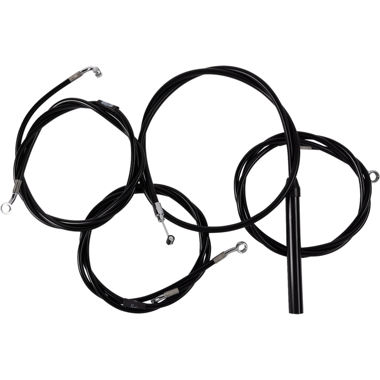 LA Choppers Complete Black Vinyl Braided Handlebar Cable Brake Line Kit 12"-14" Handlebars - LA-8059KT2-13B For Harley Touring 2023-2026