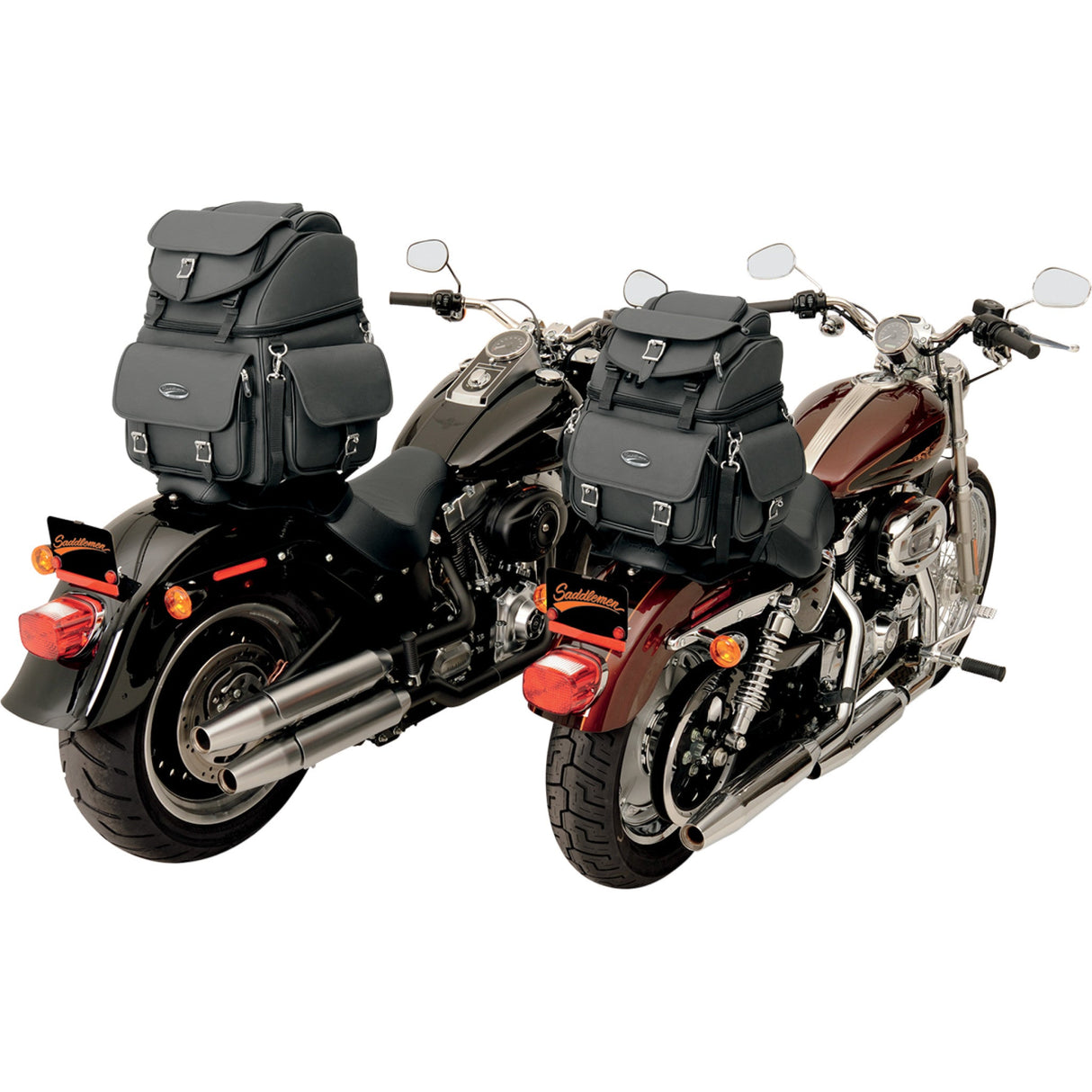 SADDLEMEN 3515-0120 EX000440 BR3400EX Combination Backrest, Backseat, and Sissy Bar Bag Sissy Bar Bag - Black