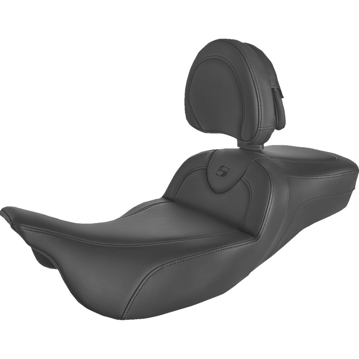 Saddlemen Roadsofa™ Extended Reach Seat Black Stitching With Backrest - 808-07B-188BR For Harley Touring 2008-2025