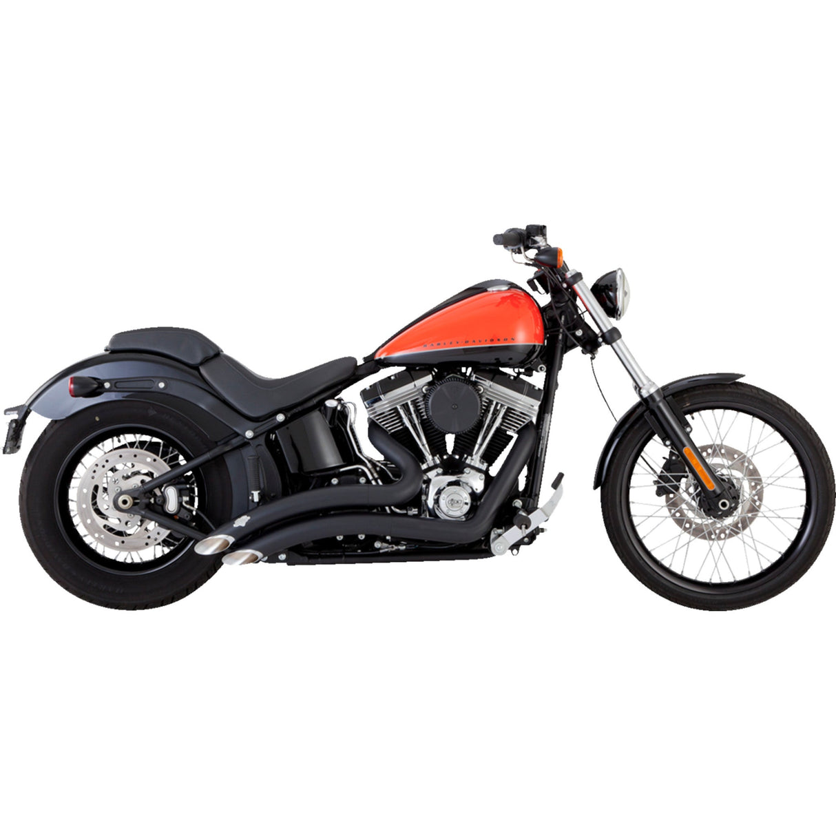 Vance & Hines 2-Into-2 Big Radius Exhaust System Matte Black - 46079 For Harley Softail 1986-2009