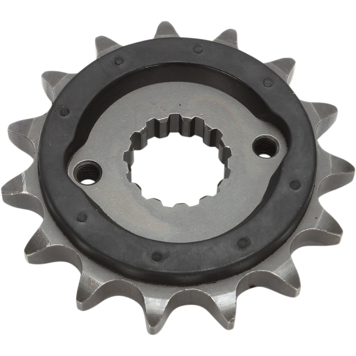 JT Sprockets Front Sprocket With Noise Dampener 15 Tooth - JTF513.15RB For Suzuki Motorcycles 1977-2008 | Kawasaki Motorcycles 1986-2003