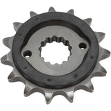 JT Sprockets Front Sprocket With Noise Dampener 15 Tooth - JTF513.15RB For Suzuki Motorcycles 1977-2008 | Kawasaki Motorcycles 1986-2003
