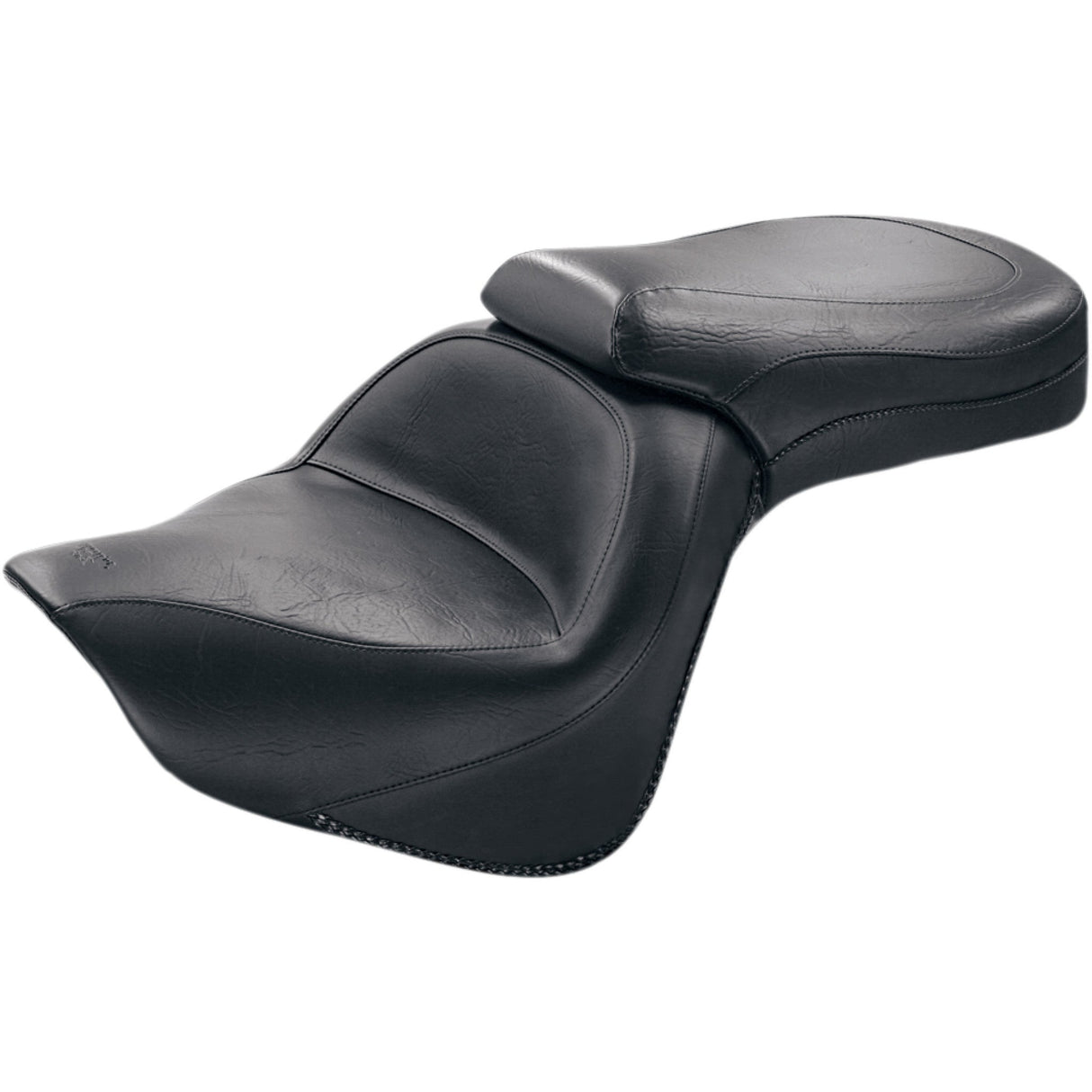 MUSTANG 0810-0505 76127 Vintage Wide Touring Seat Seat - Vintage - Wide - Touring - Without Driver Backrest - One-Piece - Smooth - Black - VN900