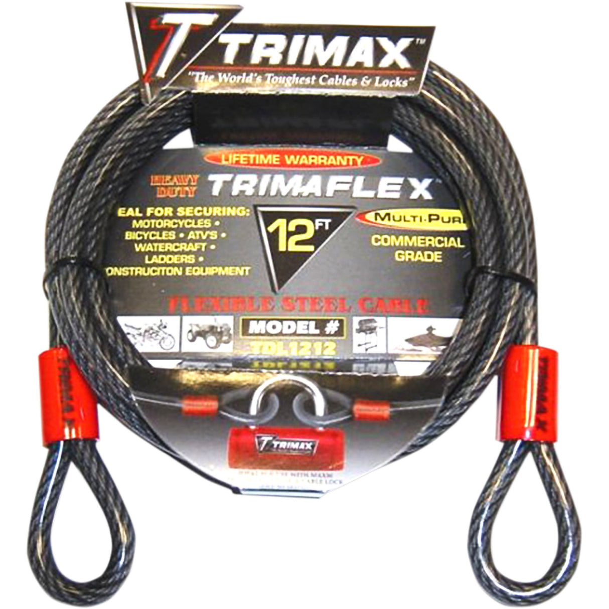 TRIMAX 4010-0054 TDL1212 Trimaflex™ Max Security Braided Cable Cable Lock - 12'