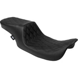 DRAG SPECIALTIES SEATS 0801-1996 Performance Predator 2-Up Seat Predator 2-Up Seat - Vinyl - Double Diamond - Black Stitching- w/o Backrest - FL '97-'07