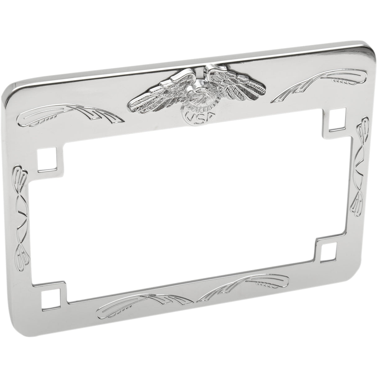 EMGO DS-270225 86-42630 Eagle License Plate Frame chrome