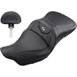 Saddlemen Heated Roadsofa™ Carbon Fiber Seat With Backrest - 808-07B-185BRHC For Harley Touring 2008-2025