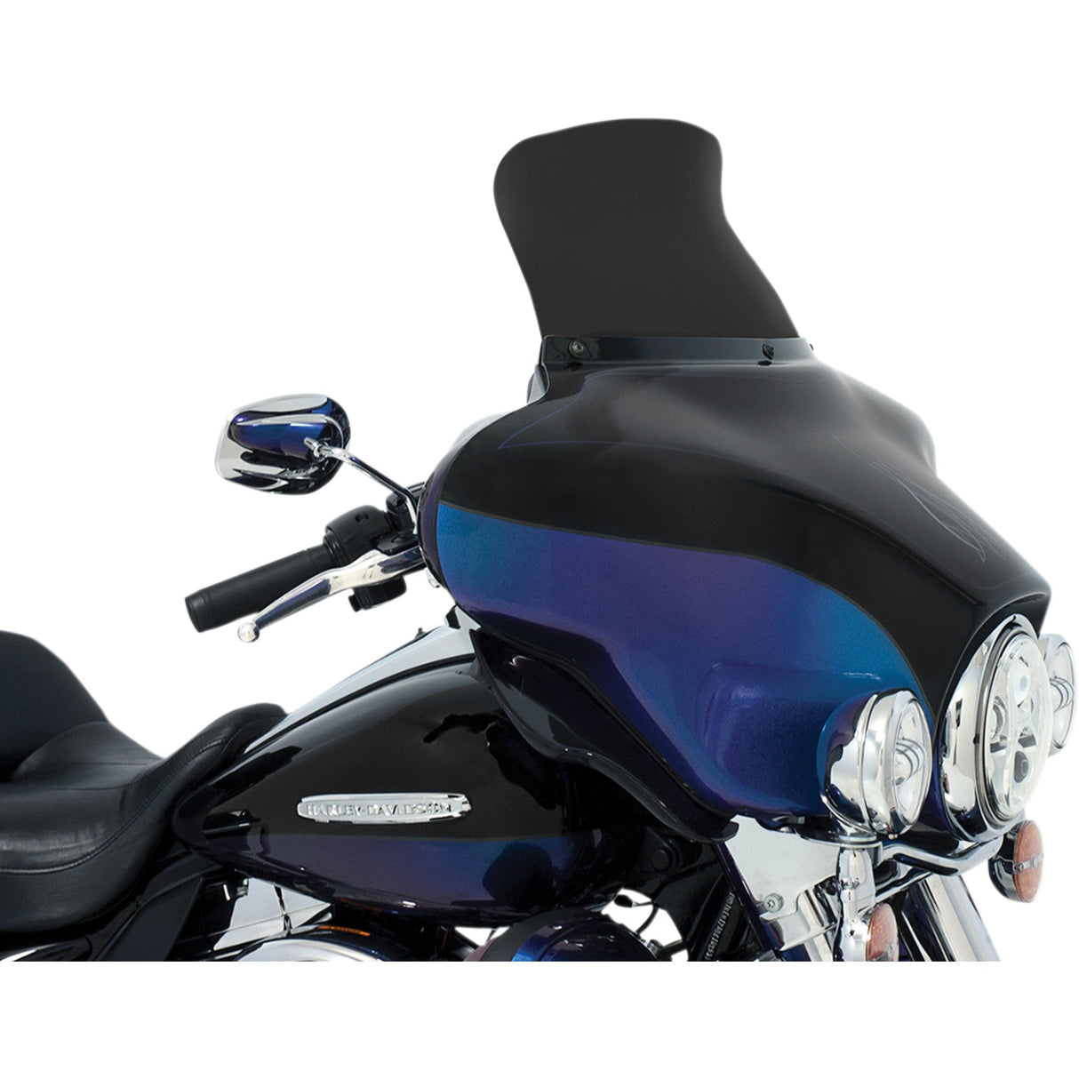 Memphis Shades Spoiler Replacement Windshield For OE Fairings 9" Dark Black Smoke - MEP84510 For Harley Touring 1996-2013