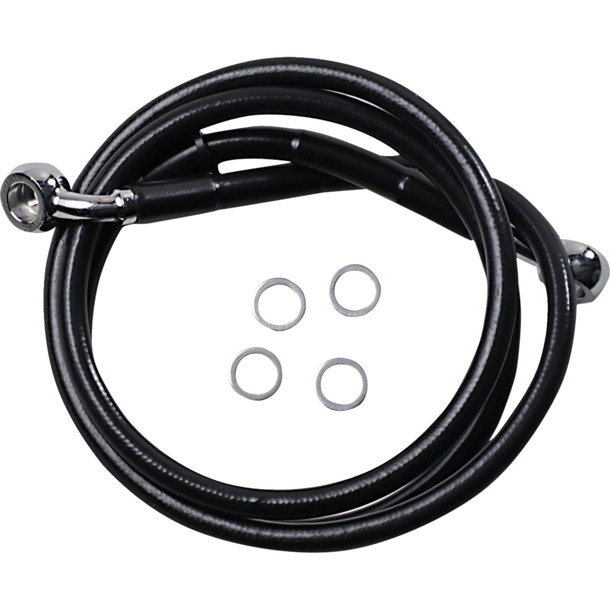 DRAG SPECIALTIES 1741-5840 Extended Length Stainless Steel Brake Line Brake Line - +2" - Black - XL