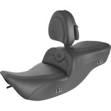 Saddlemen Heated RoadSofa™ Seat With Backrest Black With Black Stitching - 897-06-187BRHCT For Harley Touring 1997-2007