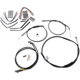 Burly Brand Complete Black Vinyl Handlebar Cable Line Kit For Ape Hangers 14" - B30-1198 For Harley Fat Bob 2008-2011