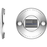 Figurati Designs Timing Cover 2 Hole Blue Line American Flag Stainless Steel - FD70-TC-2H-SS For Harley Motorcycles 2017-2022