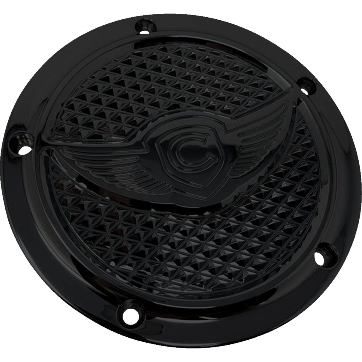 Covingtons Derby Cover Diamondback Black 5 Hole - C3074-B For Harley Motorcycles 1999-2018