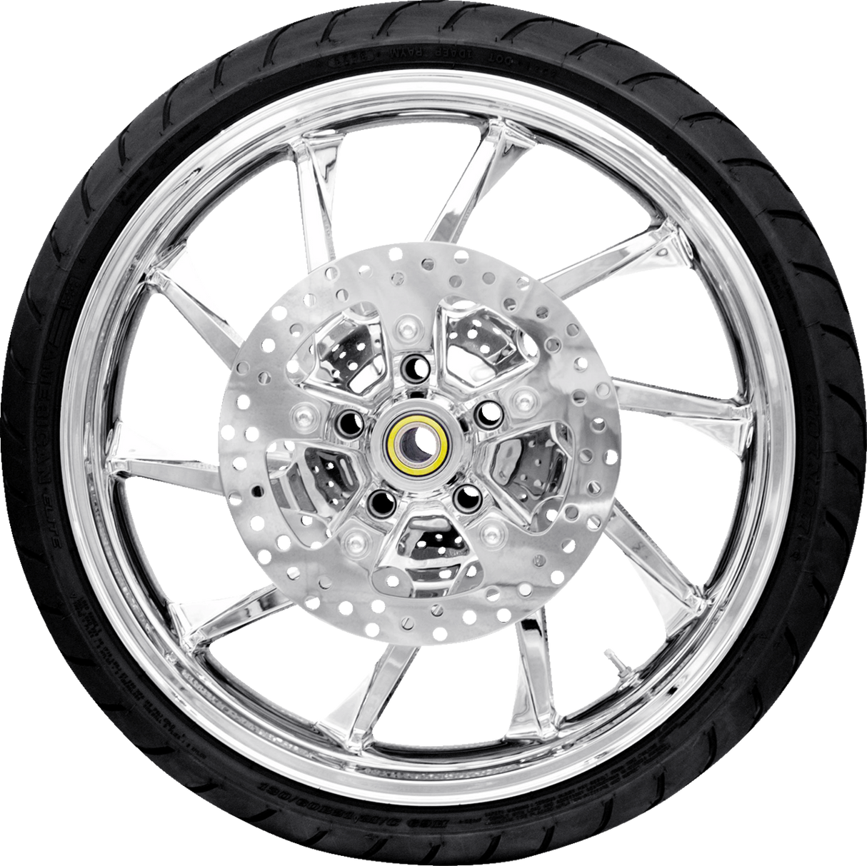 Hurricane Front Wheel - Chrome (21") | Rotors (11.8") | Dunlop Tire (130/60B21) - 0335-0017