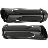 Arlen Ness Deep Cut Comfort Series Grips Cable Black - 07-051 For Harley Motorcycles 1976-2022