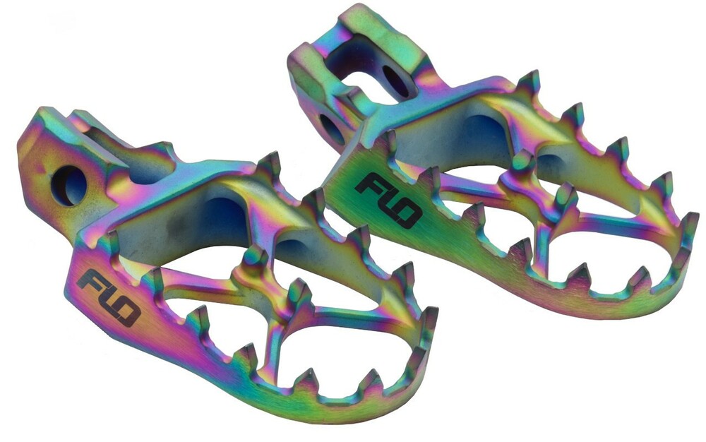 Flo Motorsports 122-8013T TI-792JET TITANIUM FOOT PEGS JET FUEL HON/KAW