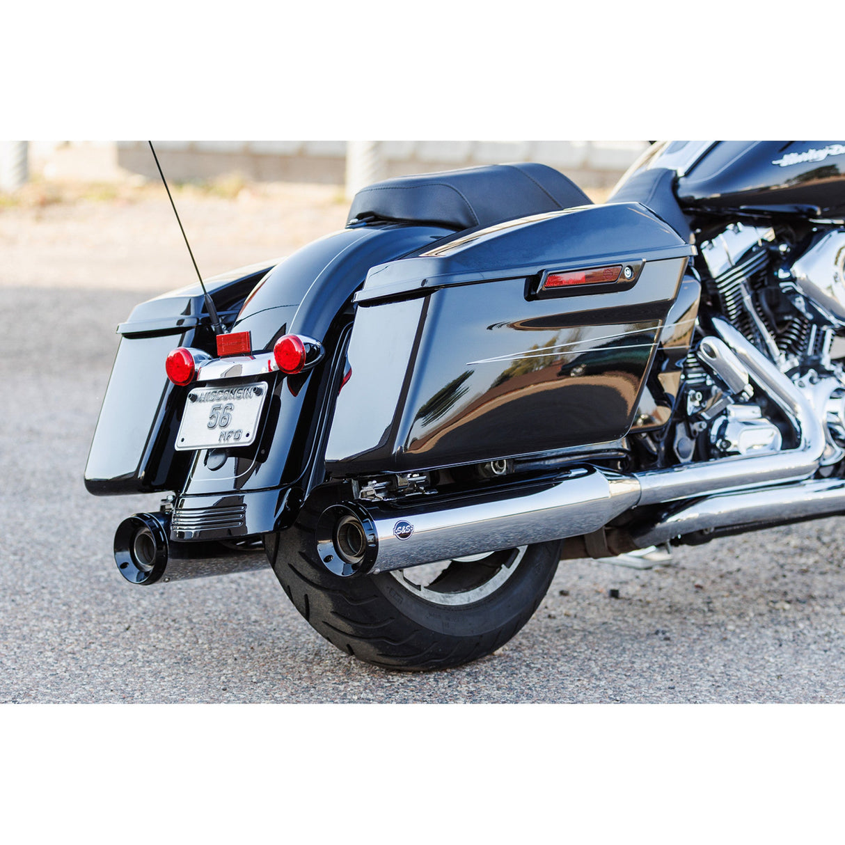S&S Cycle 4-1/2" GNX Slip-On Mufflers Chrome - 550-1079 For Harley Touring 1995-2016