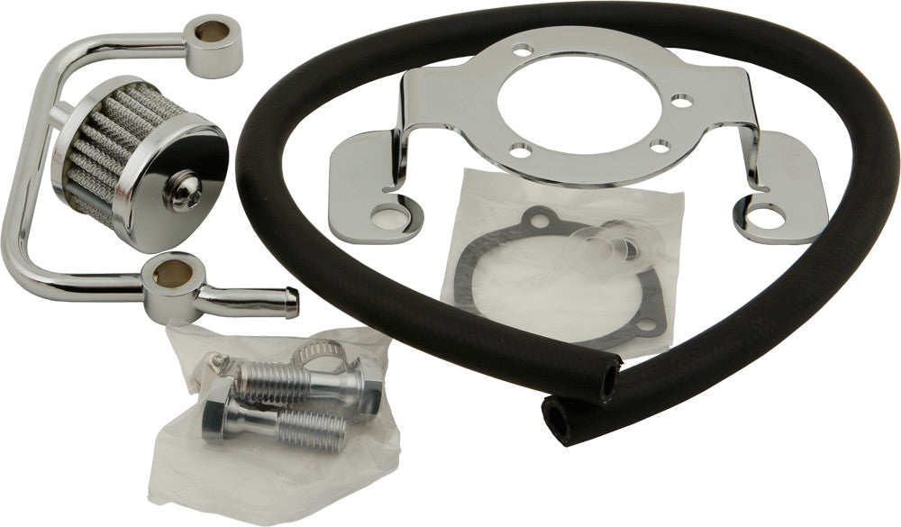 Harddrive Complete MNT Kit Breather Tube Chrome XL - 120009 For Harley Sportster 1991-2006