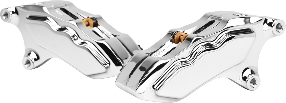 Hawg Halters Inc 6 Pist Front Dual Caliper Kit Chrome W 11.8" Rotor - FKDDCC6018D For Harley Touring 2006-2023