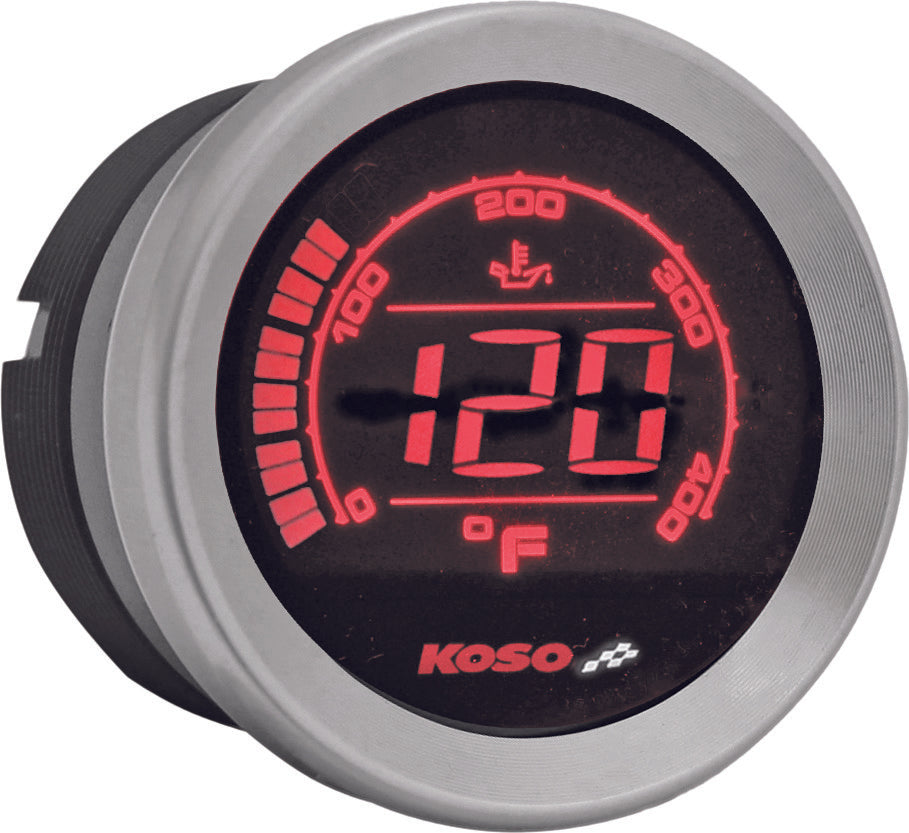 Koso North America 28-61010 BA050500 HD-02T 2'' OIL TEMP GAUGE SILVER BEZEL