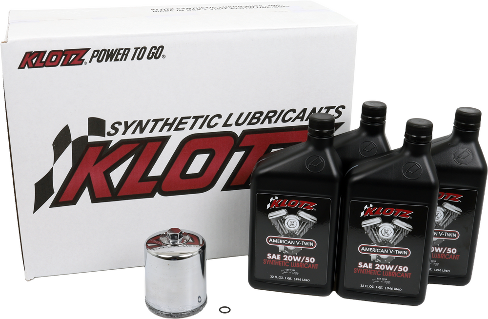 Klotz Oil Basic Harley Davidson 4QT Synthetic OIL Change Kit - KH-103 For Harley Motorcycles 1985-1998