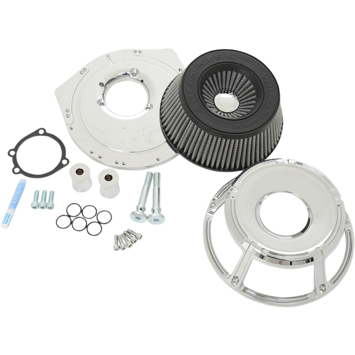 Arlen Ness Inverted Series Air Cleaner Kit — Slot Track Chrome - 18-922 For Harley Motorcycles 1999-2017