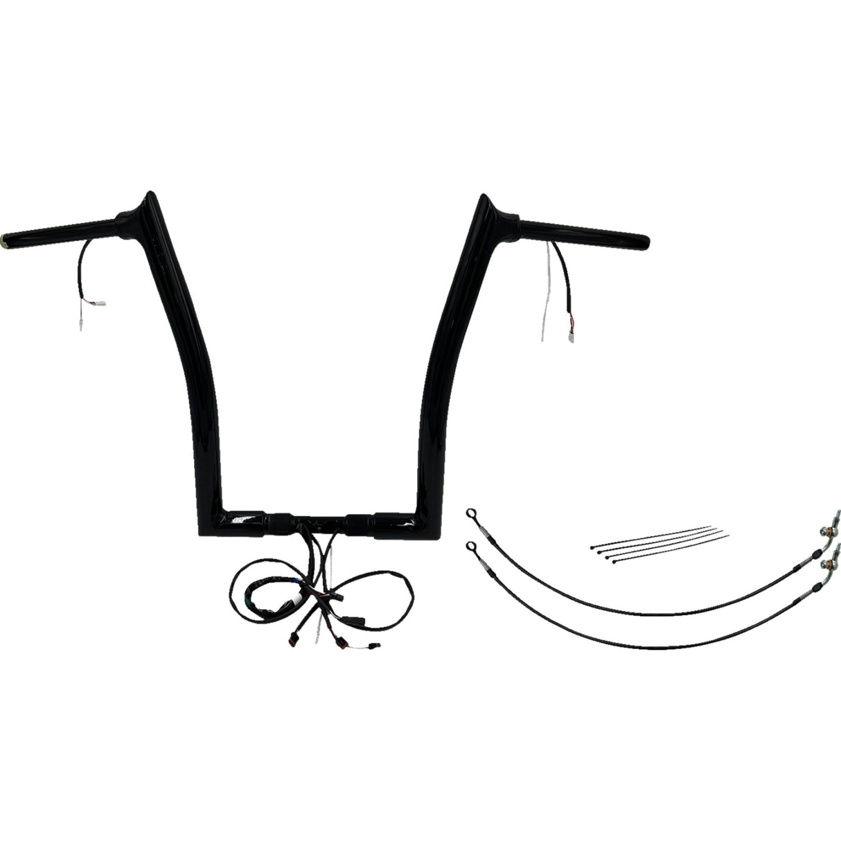 FAT Baggers INC. EZ Install Wired 1-1/2" Pointed Top Handlebar Kit 16" Black - 801316-B For Harley Road Glide 2015