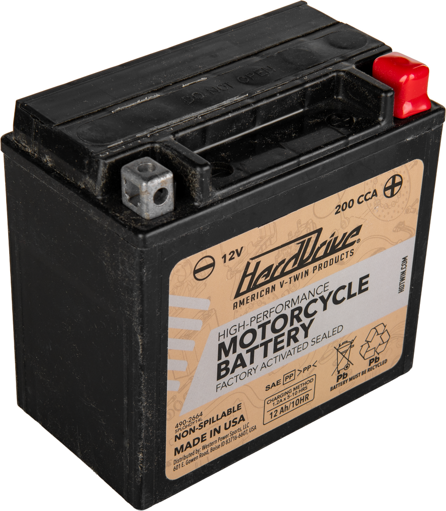 Harddrive High Perform Battery YTX14L CCA 200 - HRDM7RH4L For Harley 2004-2021