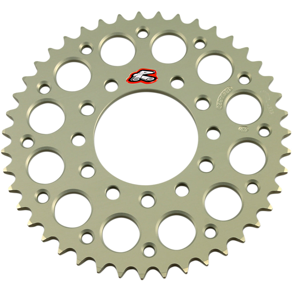 Renthal Rear Sprocket Aluminum 43 Tooth - 184U-520-43P-HA For Kawasaki Motorcycles 1990-2025 | Triumph Daytona / Tiger / XC 800 / Street 2006-2020