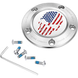 Figurati Designs Timing Cover 5 Hole Skull Stainless Steel - FD24-TC-5H-SS For Harley Motorcycles 1999-2017