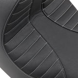 DRAG SPECIALTIES SEATS 0802-1273 EZ-ON Mount Solo Seat EZ-Solo Seat - Scorpion Stitch - Silver Thread - Vinyl - FXBR/S '18-'20