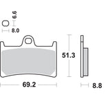SBS 1722-0696 634HS HS Street Excel Sintered Front Brake Pads HS Brake Pads - Yamaha - 634HS