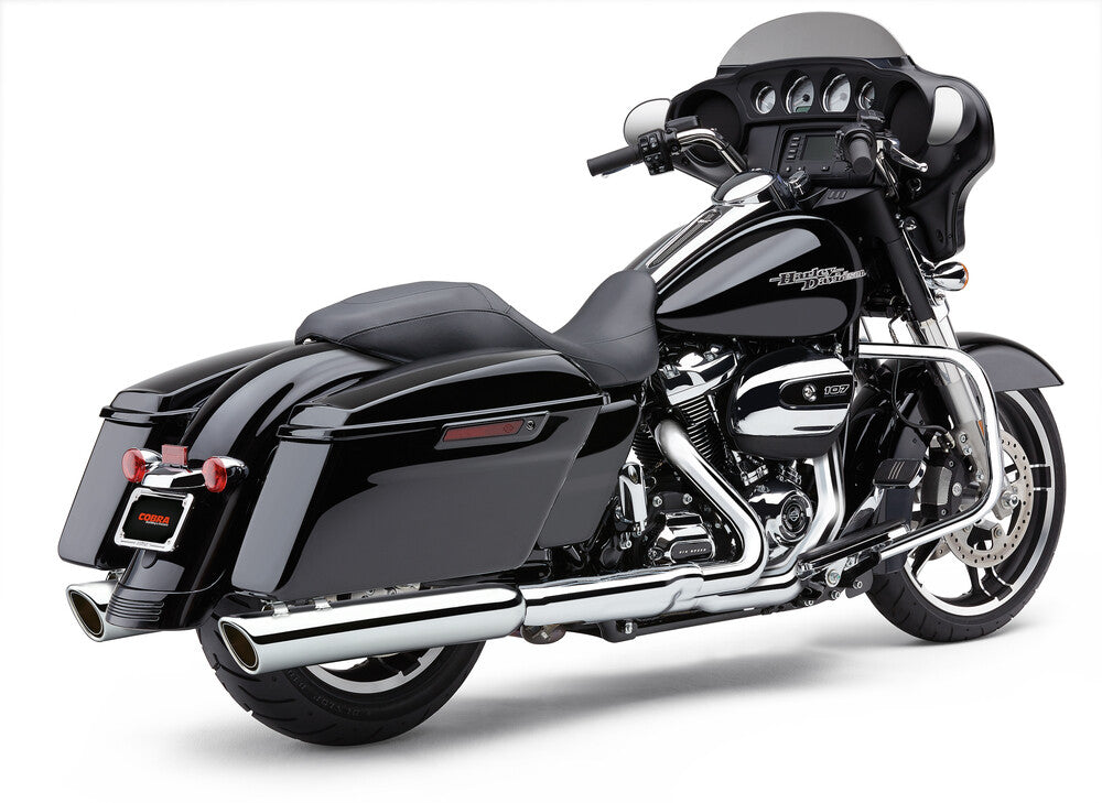 Cobra 909-Twins 4" Slip-ONS Chrome FLH FLT - 6108 For Harley Touring 2017-2026