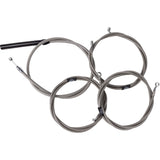 LA Choppers Complete Stainless Braided Handlebar Cable Brake Line Kit — Cable Kit 18"-20" Handlebars - LA-8059KT2-19 For Harley Touring 2023-2026