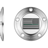 FIGURATI DESIGNS 0940-2098 FD72-TC-5H-SS Timing Cover 5 hole - green line american flag - stainless steel